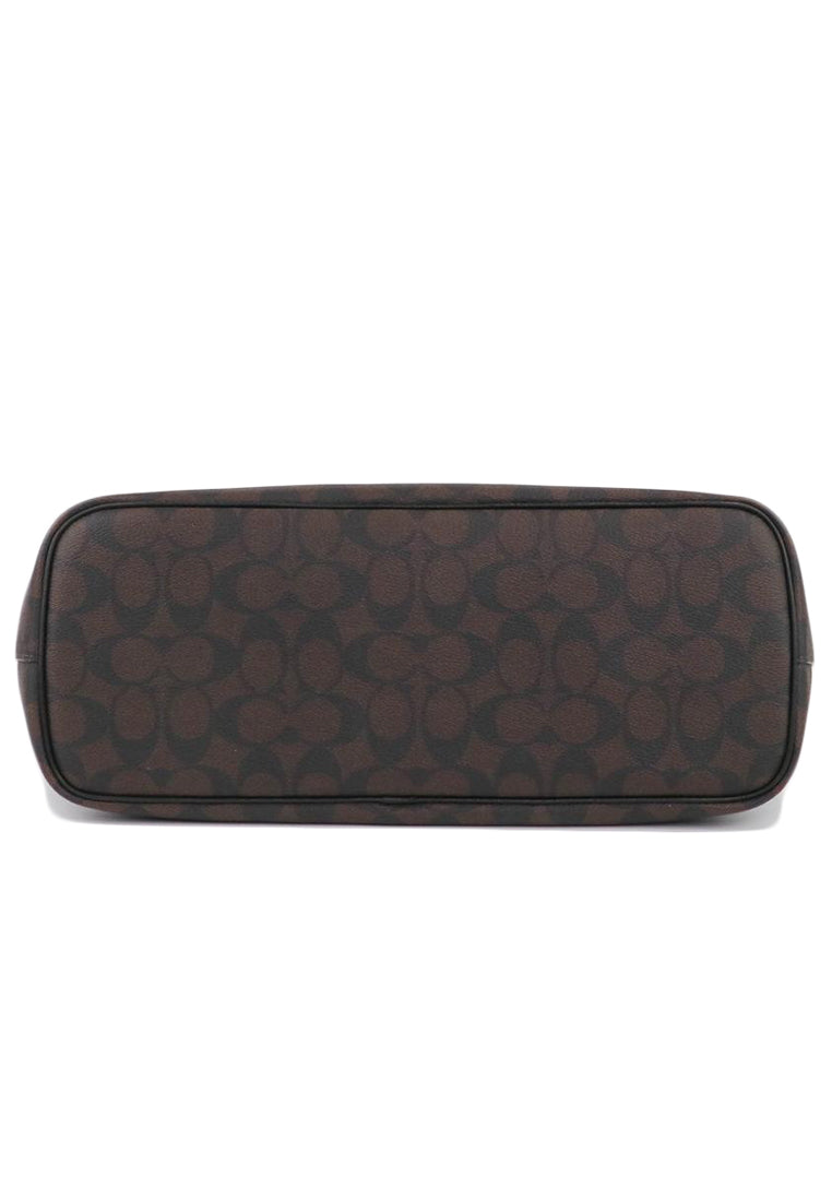 Coach Gallery Tote In Signature Canvas - Dark Brown