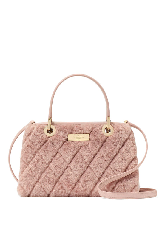Kate Spade Carey Faux Fur Small Sullivan Satchel - Rose Smoke