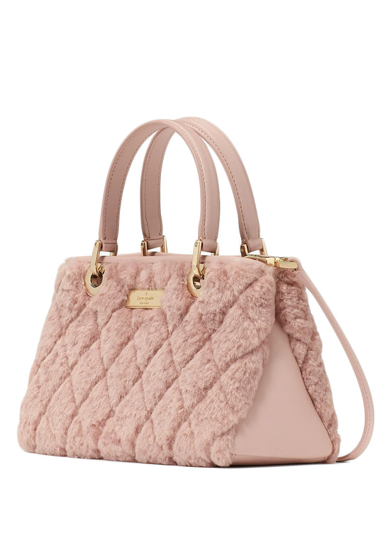 Kate Spade Carey Faux Fur Small Sullivan Satchel - Rose Smoke