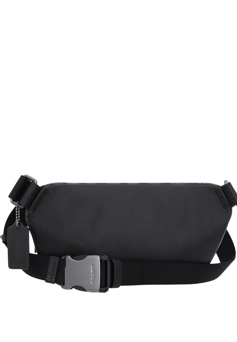 Coach Mens Elias Belt Bag in Signature Canvas - Charcoal Black