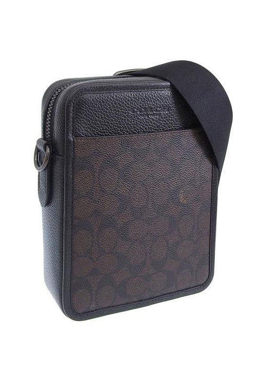 Coach Mens Sullivan Crossbody In Signature Canvas - Walnut/Black