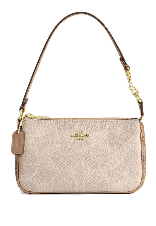 Coach Nolita 19 In Blocked Signature Canvas - Sand Brown