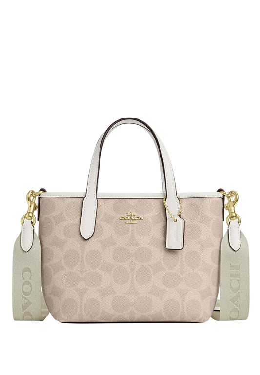 Coach City Mini Tote Bag In Signature Canvas - Sand White