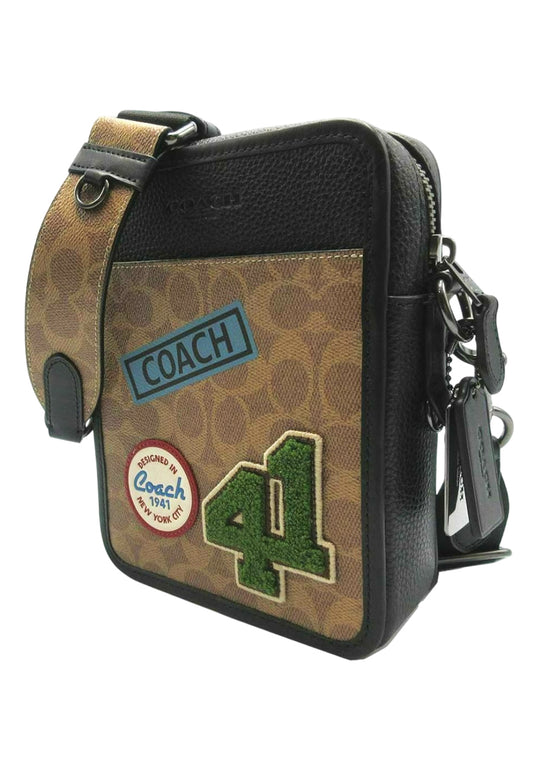 Coach Mens Sullivan Crossbody In Signature Canvas With Patches - Brown/Multi