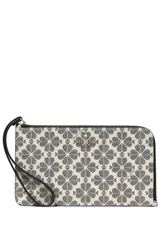 Kate Spade Lucy Spade Flower Medium L-Zip Wristlet - Black