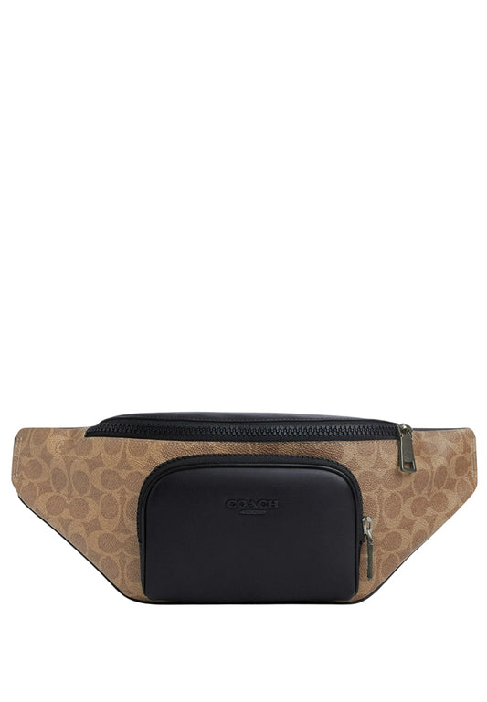 Coach Mens Racer Belt Bag In Signature - Brown/Black