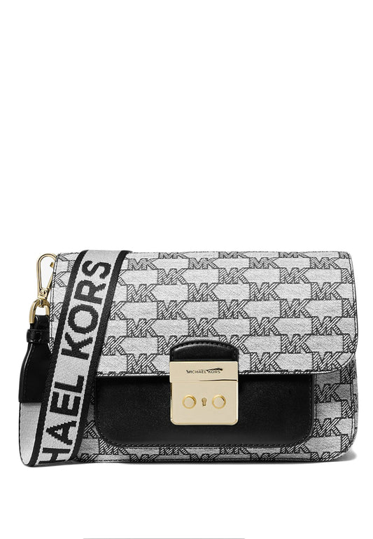 Michael Kors Sloan Editor Medium Logo Shoulder Bag - Black