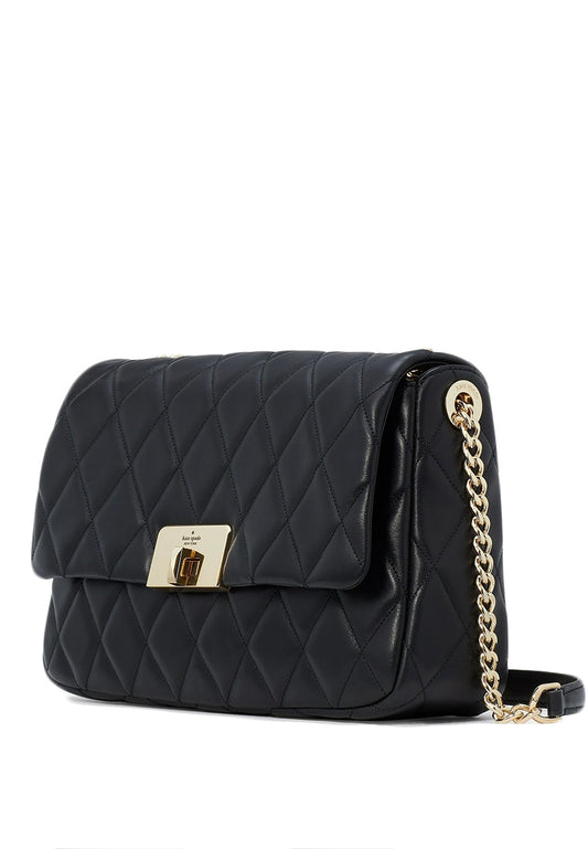 Kate Spade Carey Quilted Medium Flap Shoulder Bag - Black