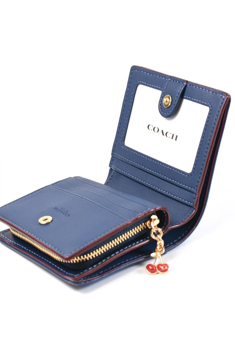 Coach Snap Wallet In Signature Denim - Denim