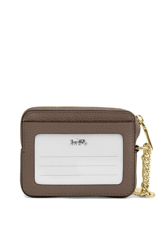 Coach Zip Card Case - Dark Stone