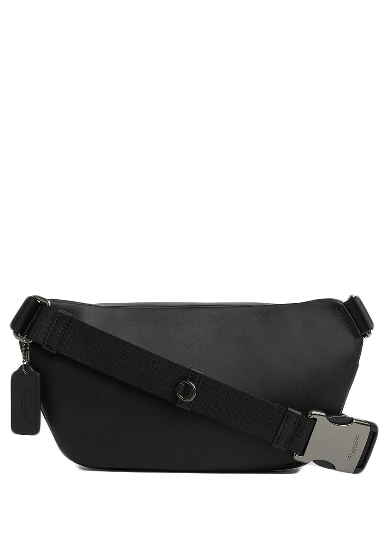 Coach Mens Elias Belt Bag In Signature Canvas - Charcoal/Black