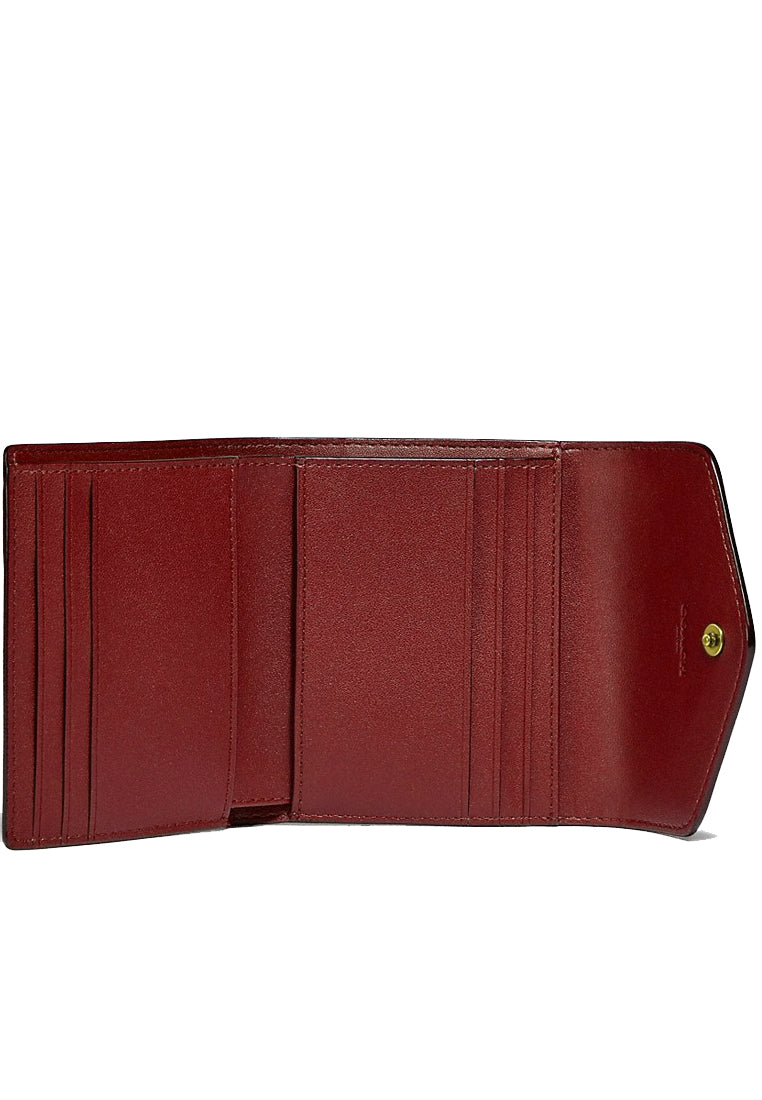 Coach Wyn Small Wallet In Colorblock Signature Canvas - Tan/Rust