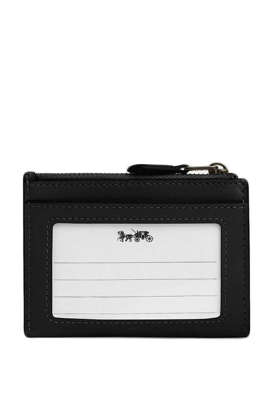 Coach Mini Skinny ID Case With Floral Applique - Black