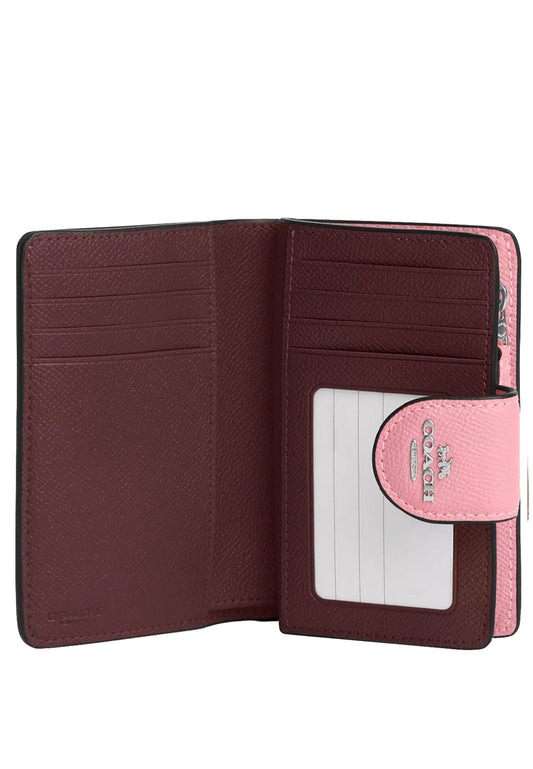 Coach Medium Corner Zip Wallet - Flower Pink