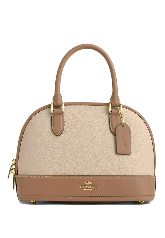 Coach Sabrina Satchel Bag In Colorblock - Beige
