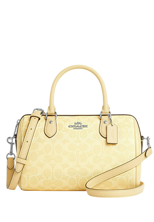 Coach Rowan Satchel Bag In Signature Canvas - Yellow