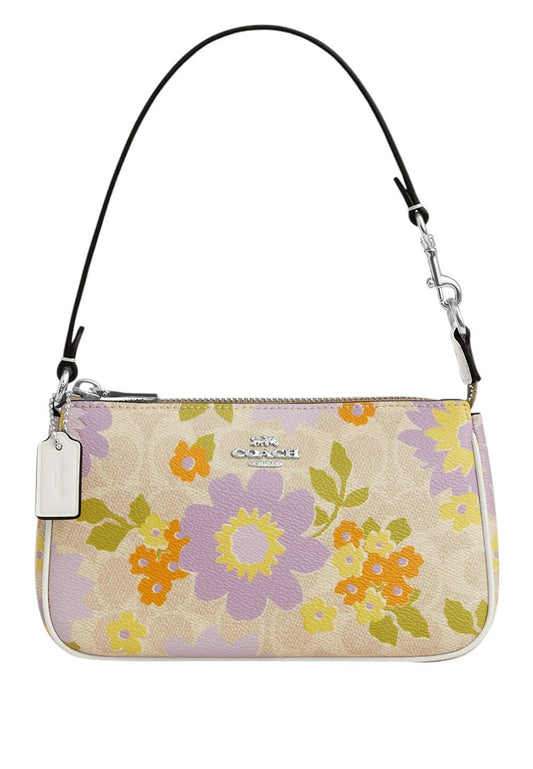 Coach Nolita 19 In Signature Canvas With Floral Print In Sand Multi (Shw)(Cbm73)