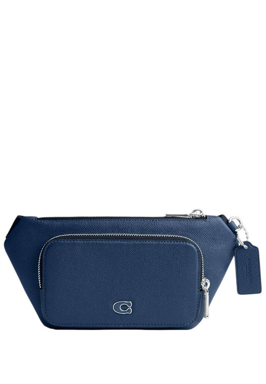 Coach Mens Belt Bag With Signature Canvas Interior Detail - Deep Blue