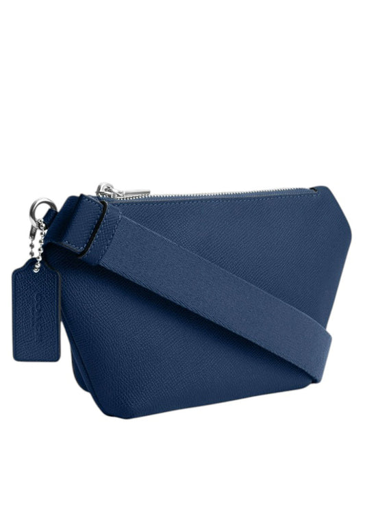 Coach Mens Belt Bag With Signature Canvas Interior Detail - Deep Blue