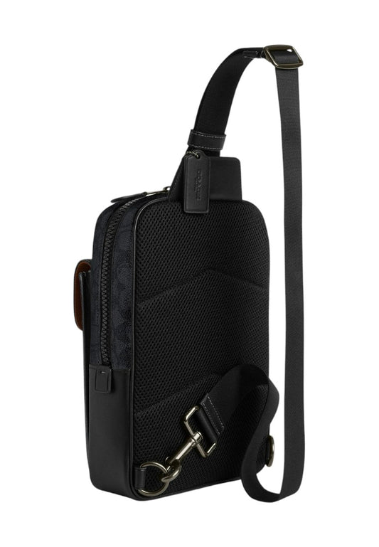 Coach Mens Track Pack In Signature Canvas - Black