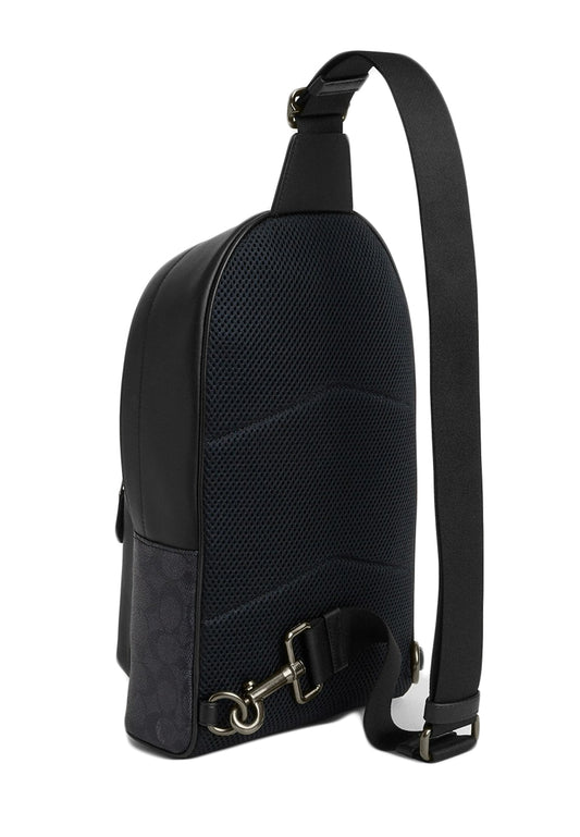 Coach Mens West Pack In Signature Canvas - Charcoal