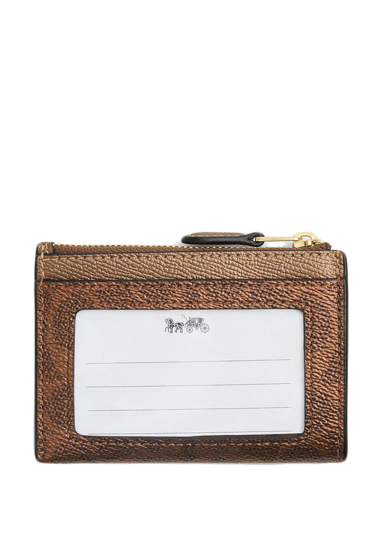 Coach Mini Skinny ID Case In Signature Canvas - Brown/Copper