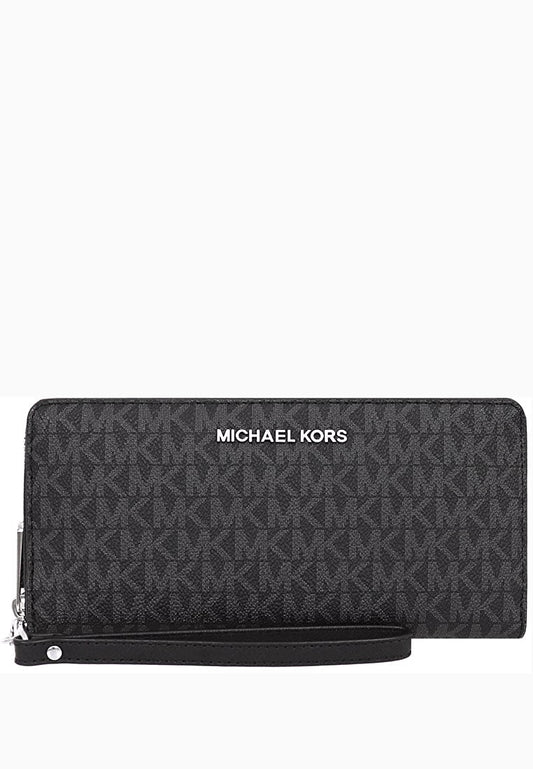 Michael Kors Jet Set Travel Large Travel Signature Continental Wallet - Black