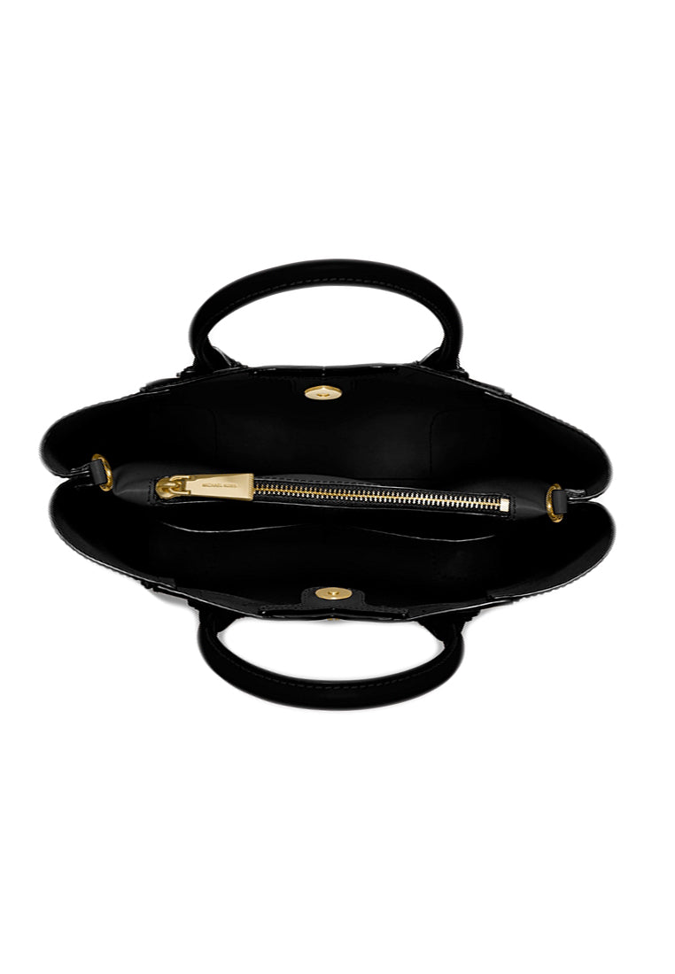 Michael Kors Mae Small Pebbled Leather Messenger Bag - Black