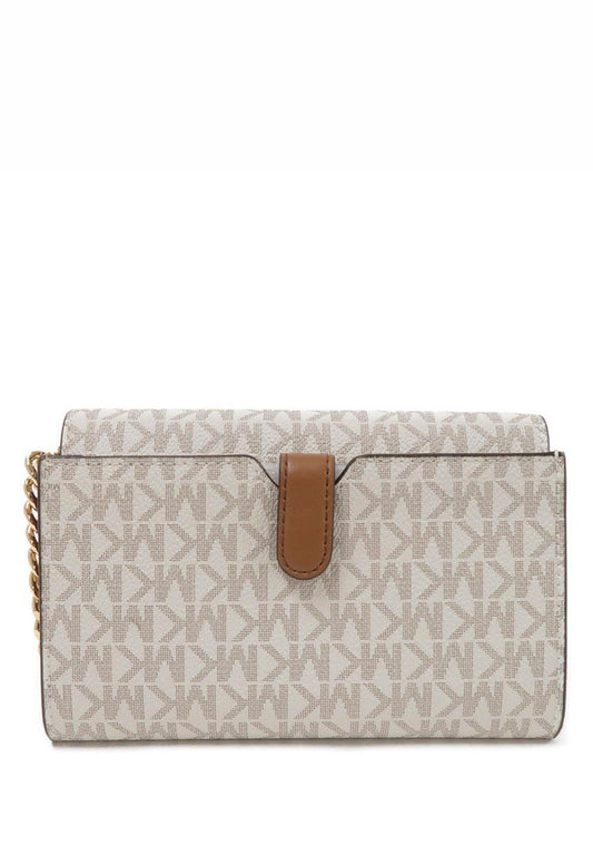 Michael Kors Medium Signature Multi-Functional Phone Crossbody Bag - Vanilla