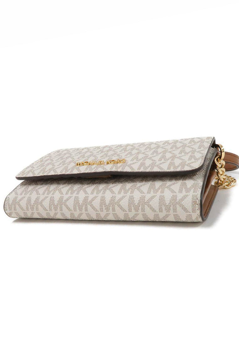 Michael Kors Medium Signature Multi-Functional Phone Crossbody Bag - Vanilla