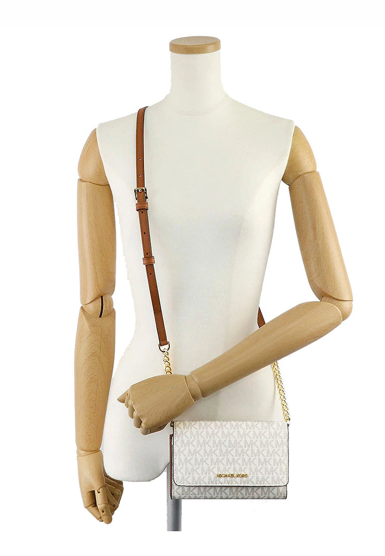 Michael Kors Medium Signature Multi-Functional Phone Crossbody Bag - Vanilla