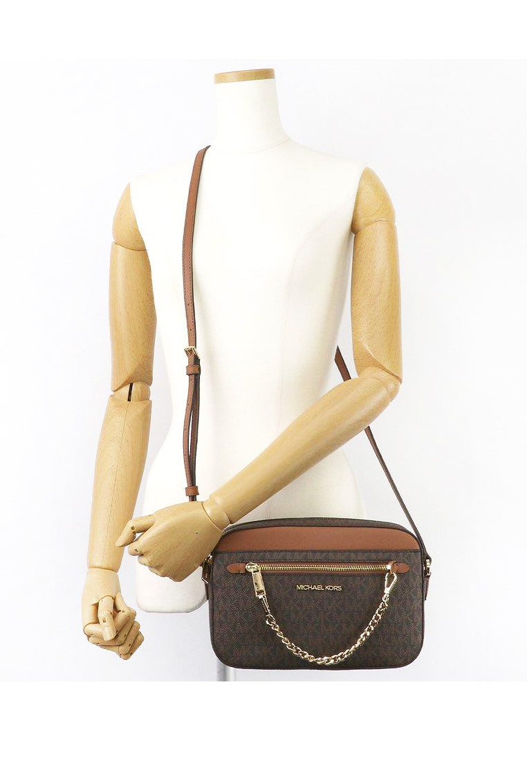 Michael Kors Jet Set Item Signature Large Chain Crossbody Bag - Brown