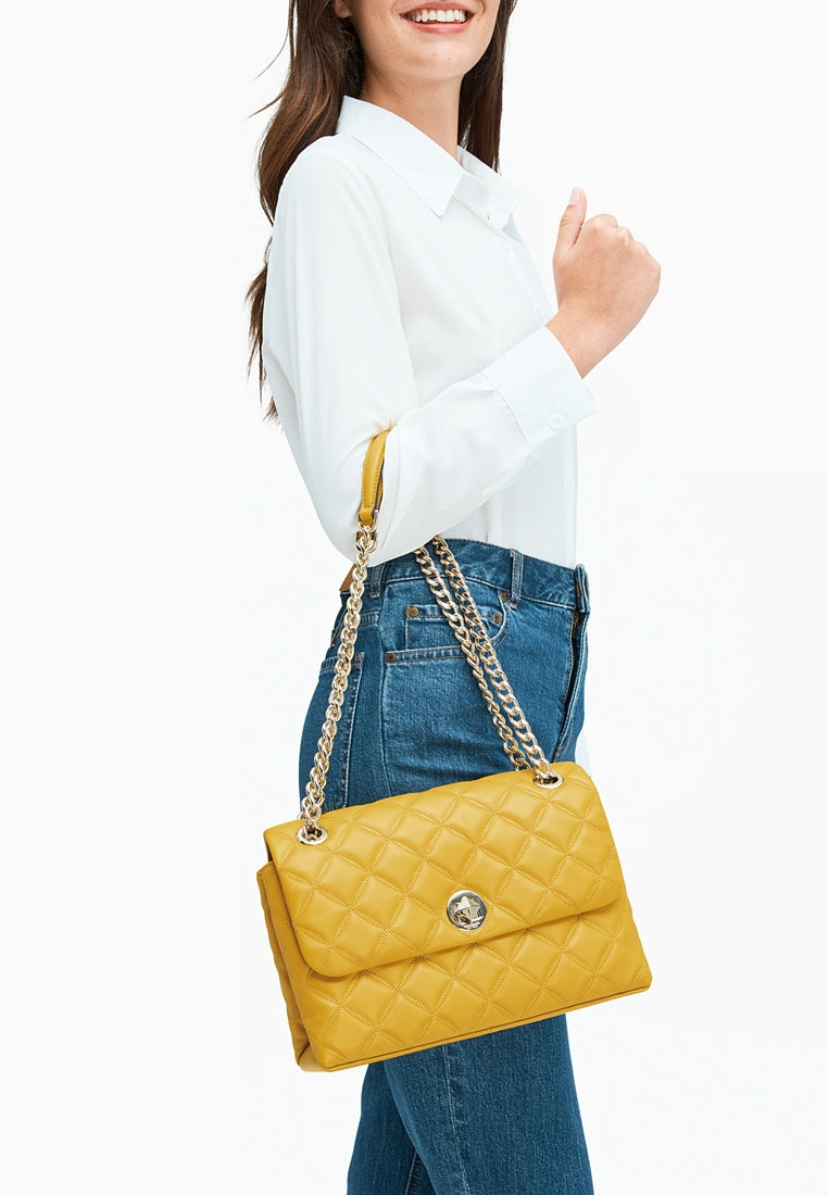 Kate Spade Natalia Medium Flap Shoulder Bag -Yellow