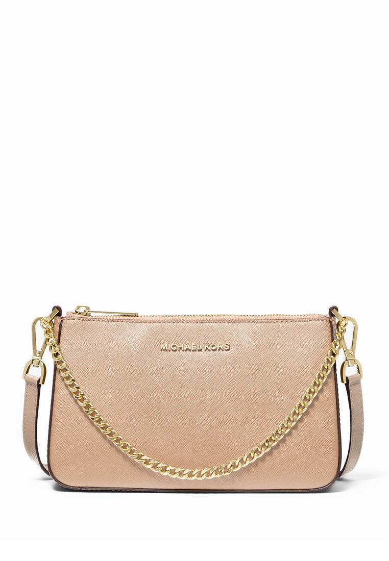 Michael Kors Jet Set Medium Saffiano Leather Crossbody Bag - Buff