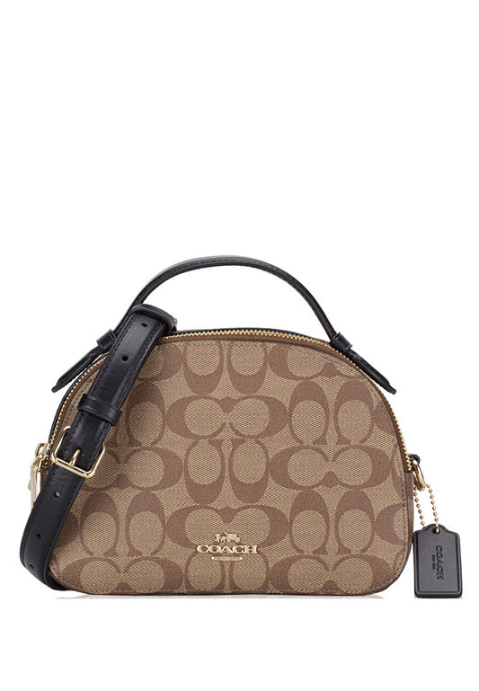 Coach Serena Satchel In Signature Canvas - Brown/Black