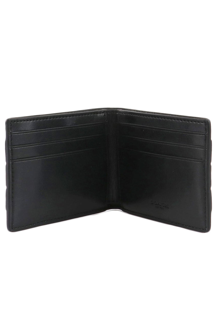 Coach Mens Slim Billfold Wallet In Signature Canvas With Varsity Stripe - Black/Denim/White