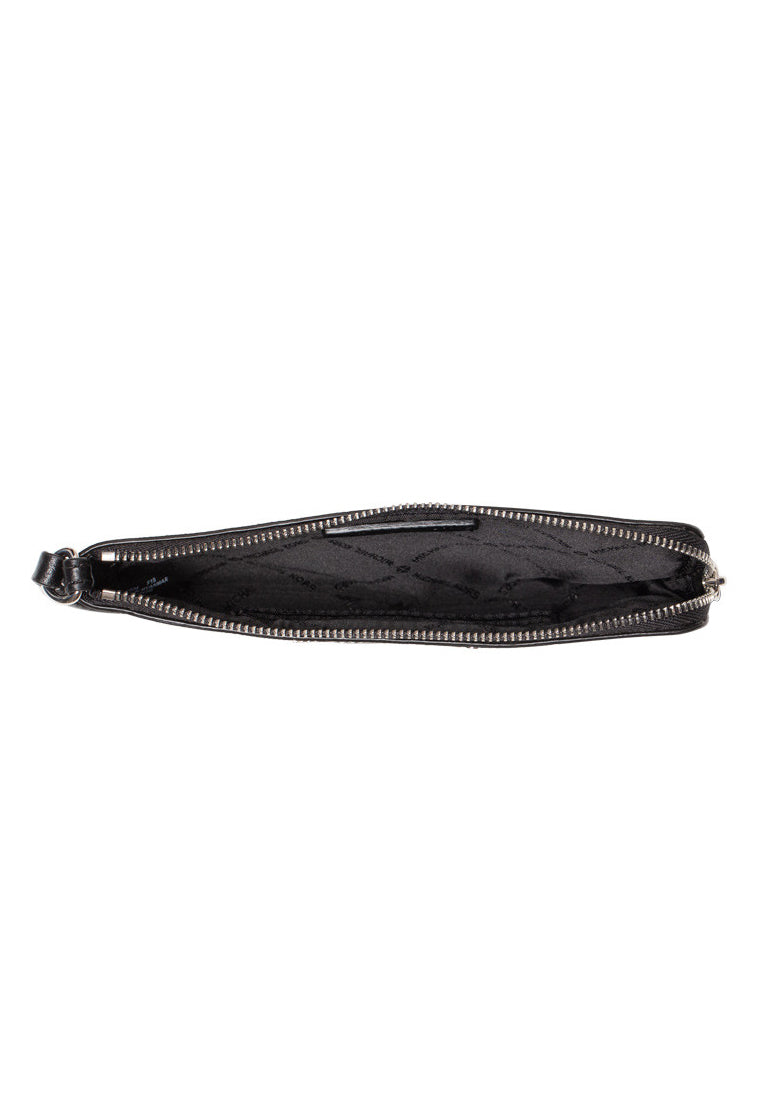 Michael Kors Jet Set Travel Large Top Zip Wristlet In Signature - Black