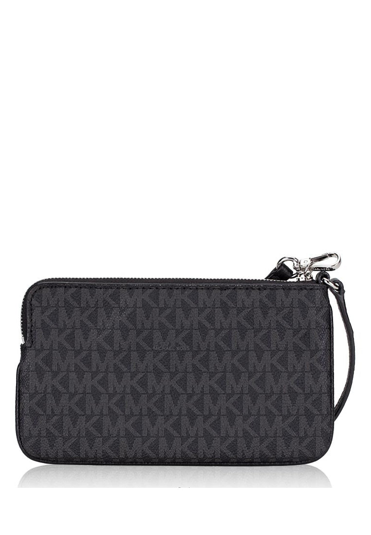 Michael Kors Jet Set Travel Large Top Zip Wristlet In Signature - Black