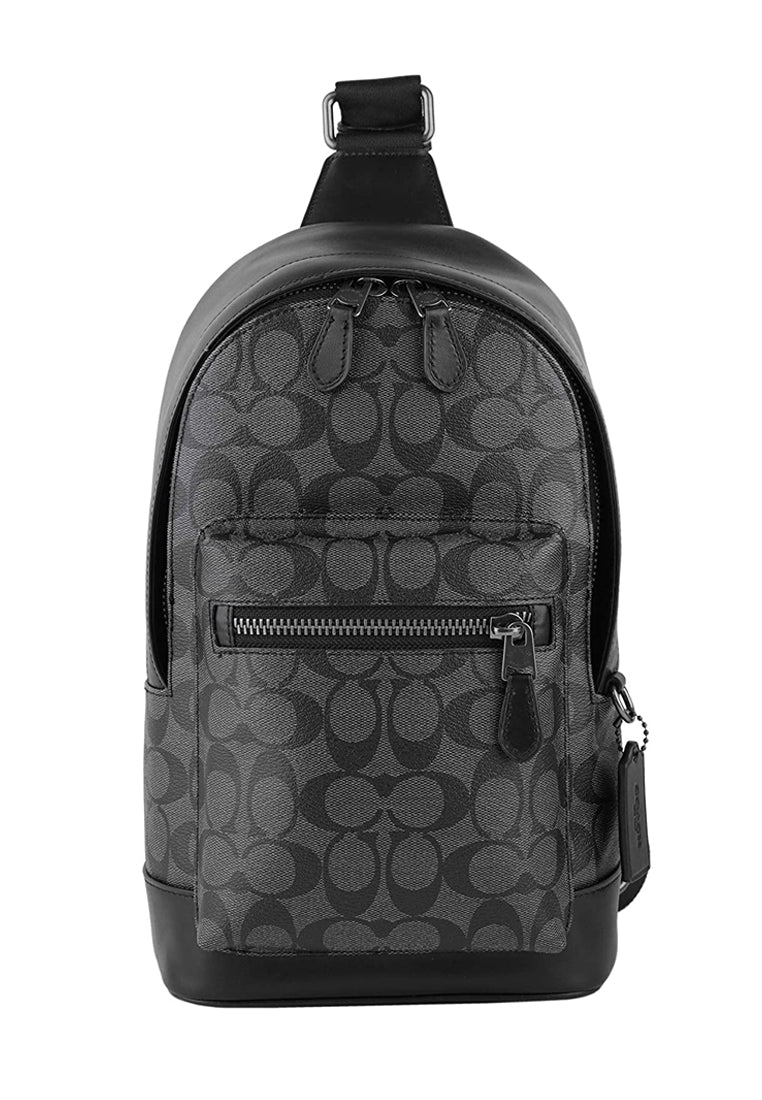 Coach Mens West Pack In Signature Canvas - Black