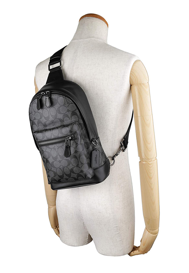 Coach Mens West Pack In Signature Canvas - Black