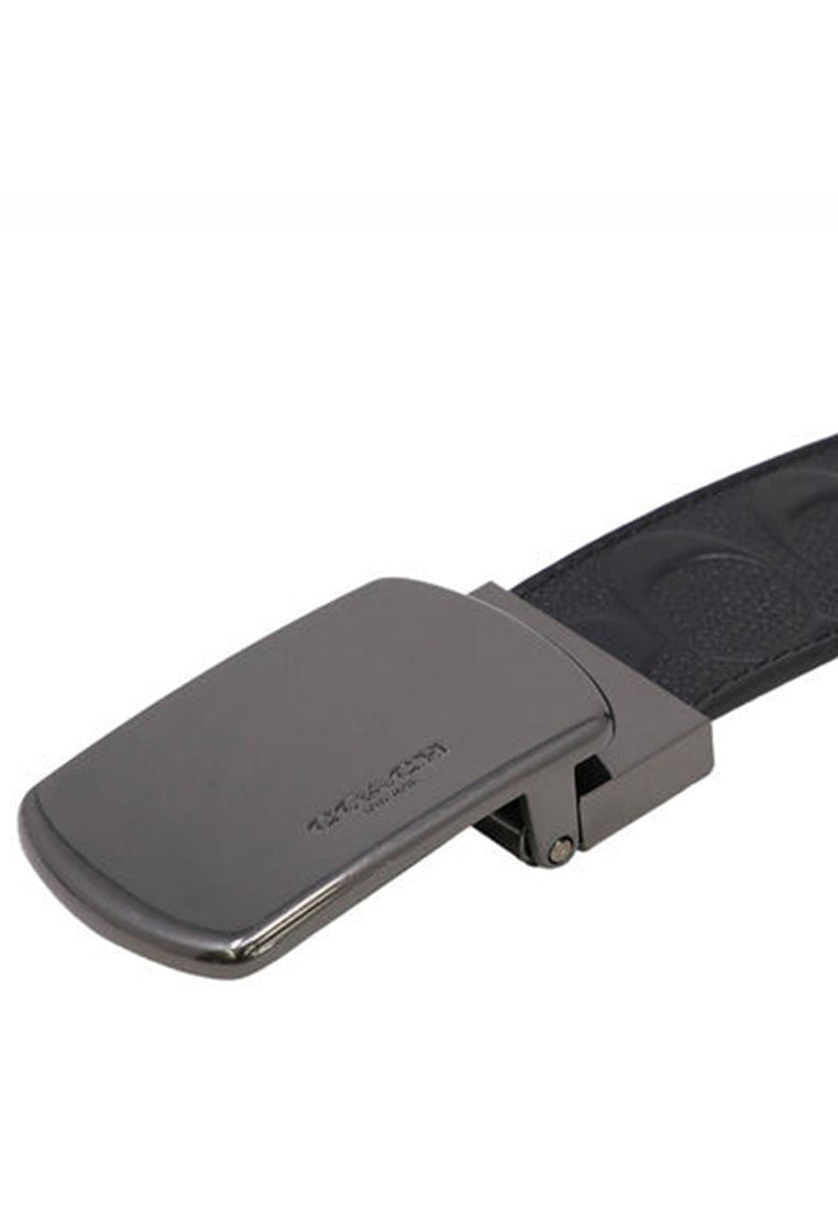 Coach Mens Plaque Buckle Cut-To-Size Reversible Belt - Black/Brown