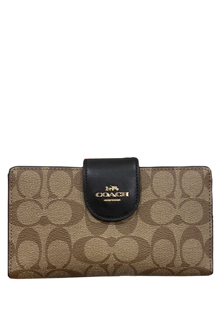 Coach Tech Wallet In Colorblock Signature Canvas - Brown