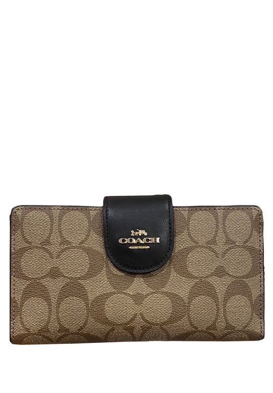 Coach Tech Wallet In Colorblock Signature Canvas - Brown
