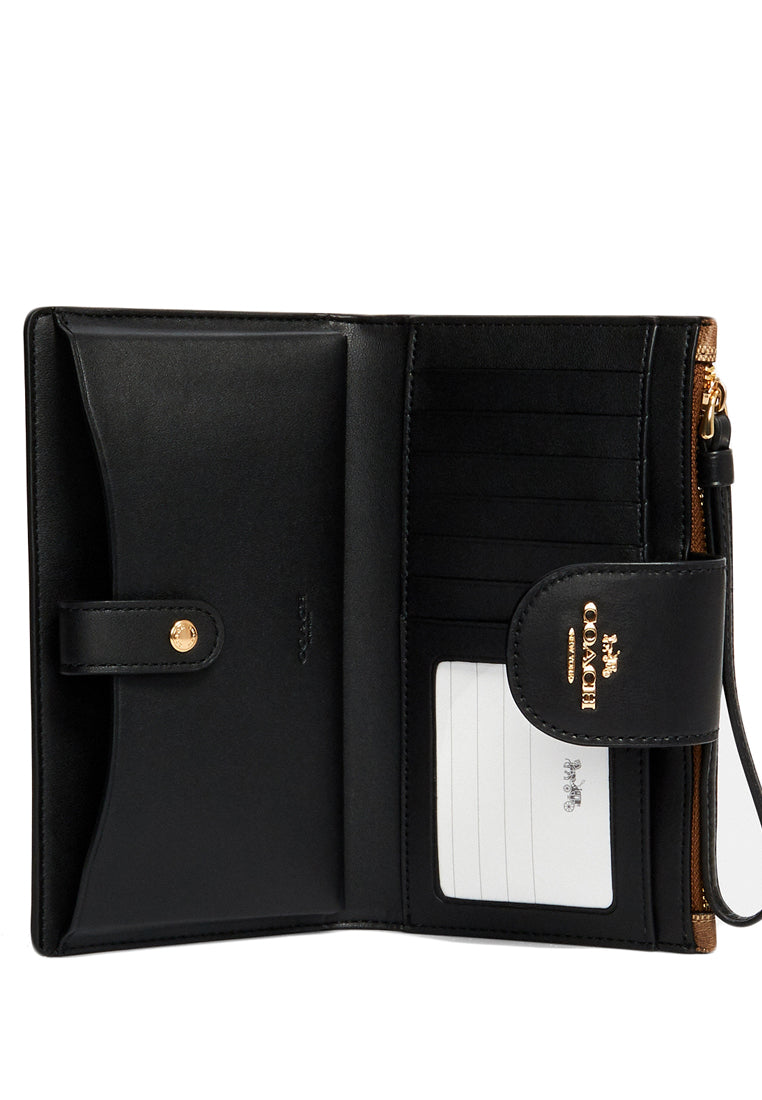 Coach Tech Wallet In Colorblock Signature Canvas - Brown