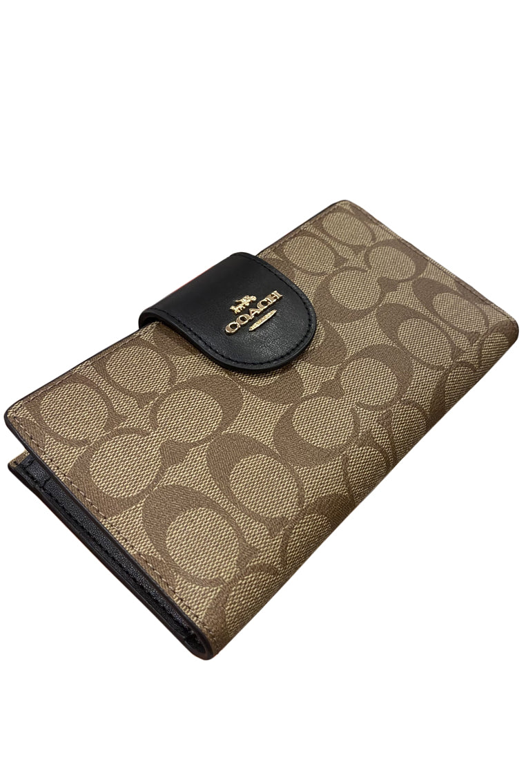 Coach Tech Wallet In Colorblock Signature Canvas - Brown