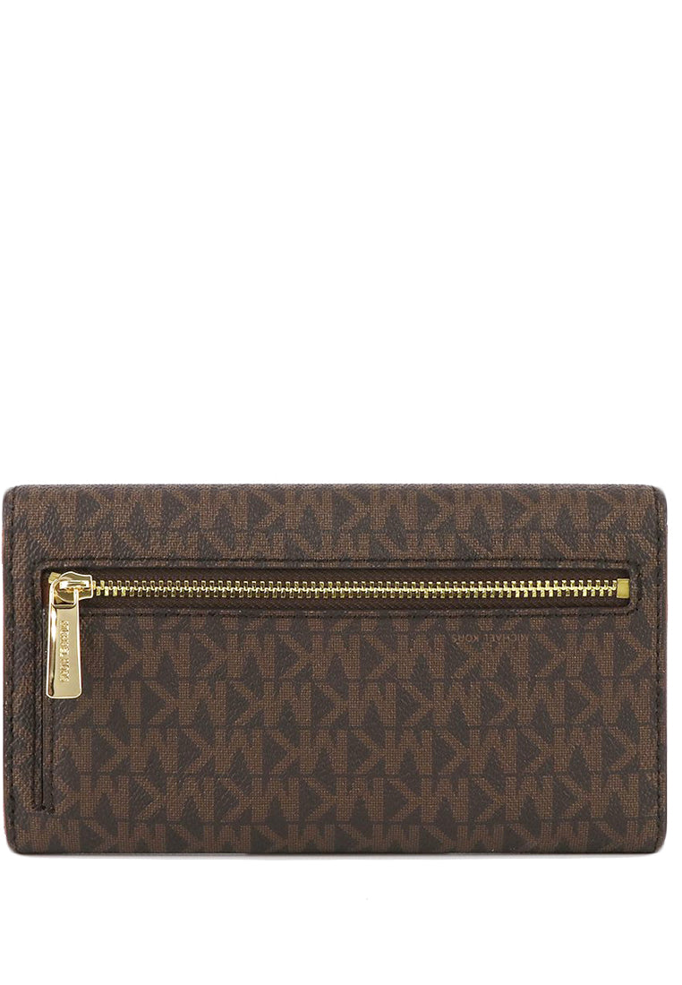 Michael Kors Jet Set Travel Large Trifold Wallet In Signature - Brown