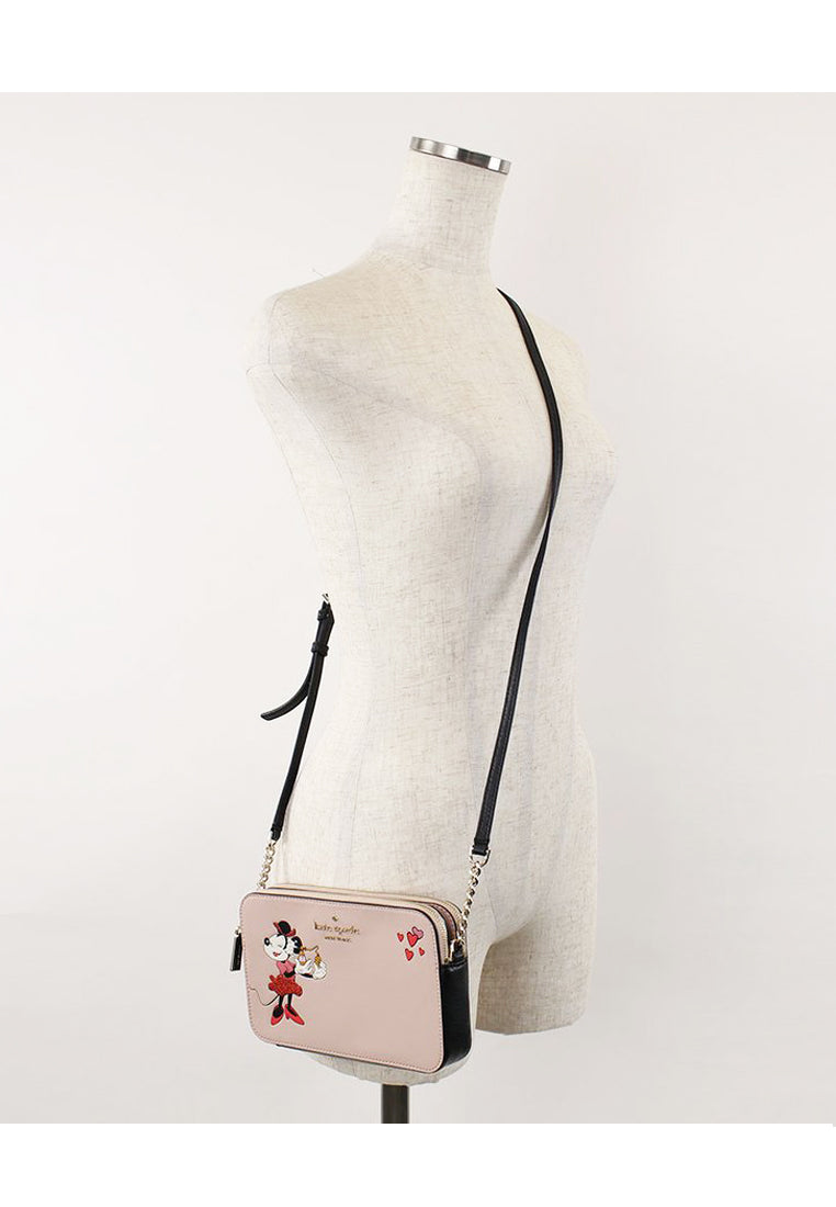 Kate Spade Disney Minnie Mouse Double Zip Crossbody Bag Pale Vallum