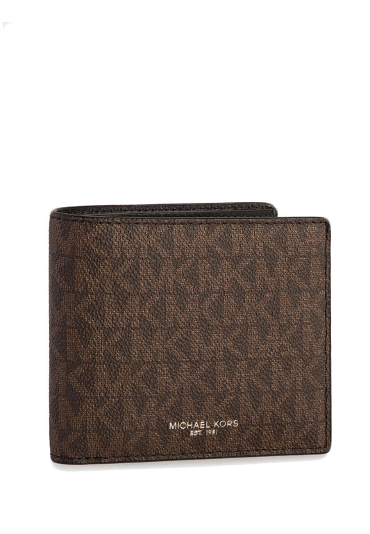 Michael Kors Mens Greyson Logo Billfold Wallet - Brown/Black