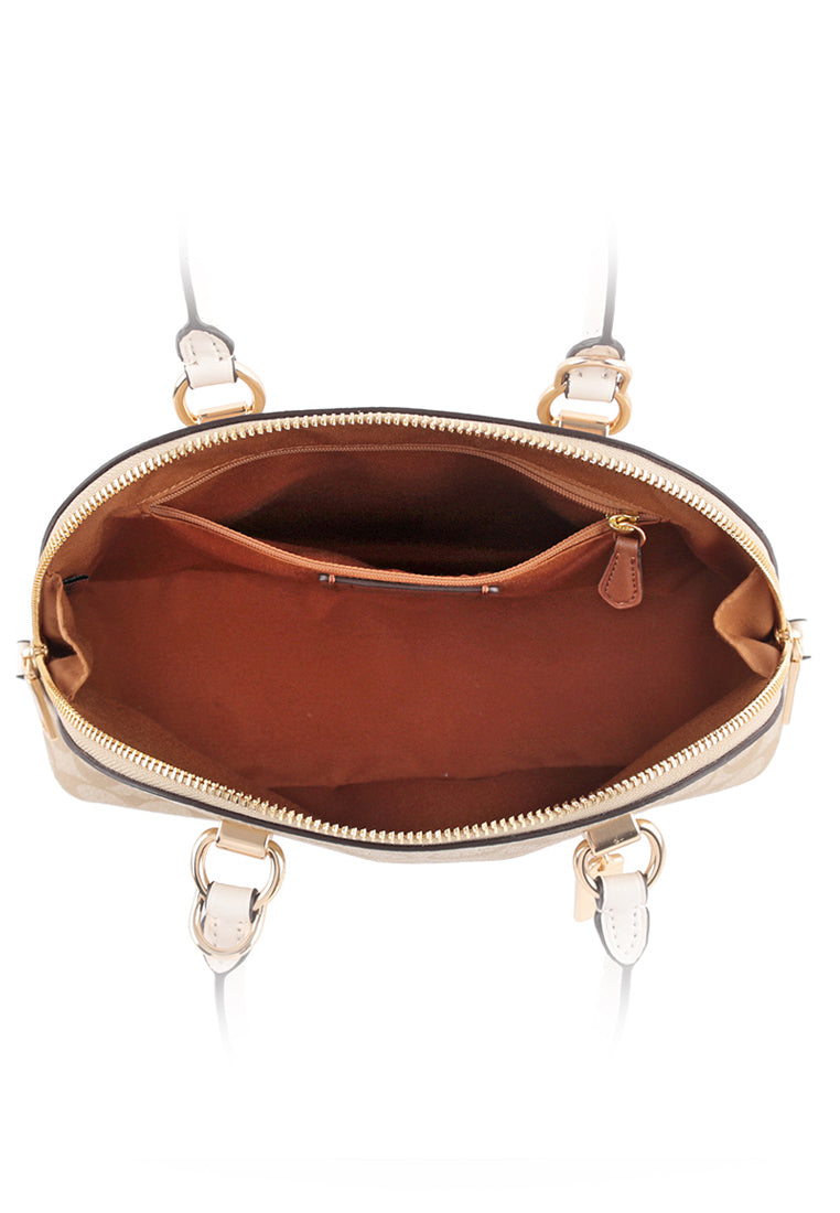 Coach Katy Satchel In Signature Canvas - Light Brown
