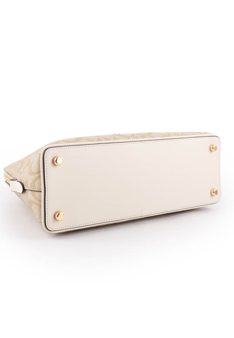 Coach Katy Satchel In Signature Canvas - Light Brown